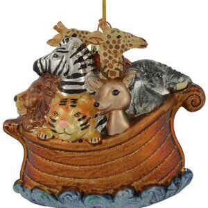 🎄🌟 Kurt Adler Noah ARK Noble GEMS Glass Christmas Large Ornament Large